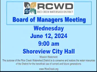 Thumbnail image for Rice Creek Watershed District Board Meeting - 6/12/2024