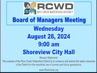 Rice Creek Watershed District Board Meeting - 8/28/2024