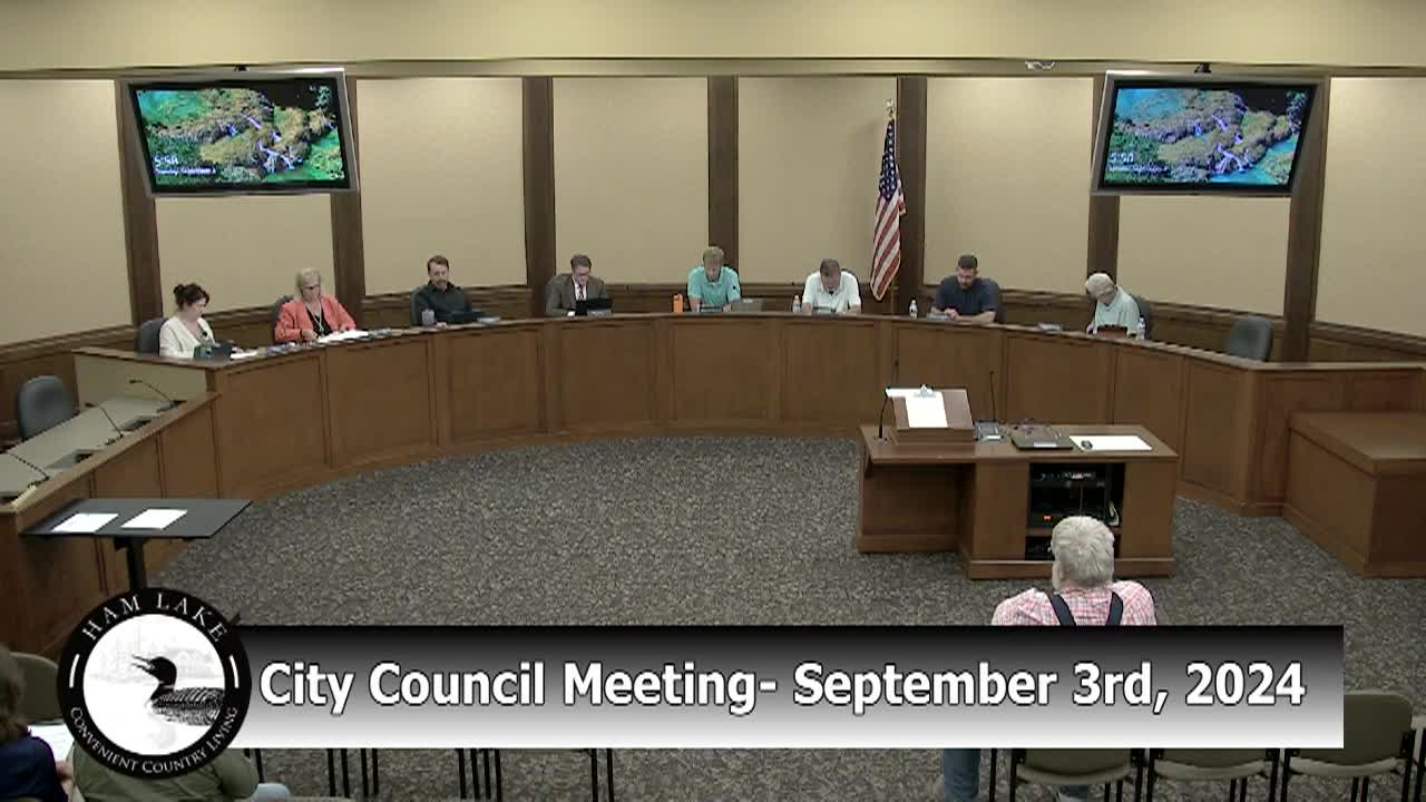 Thumbnail image for Ham Lake City Council Meeting 9/3/2024