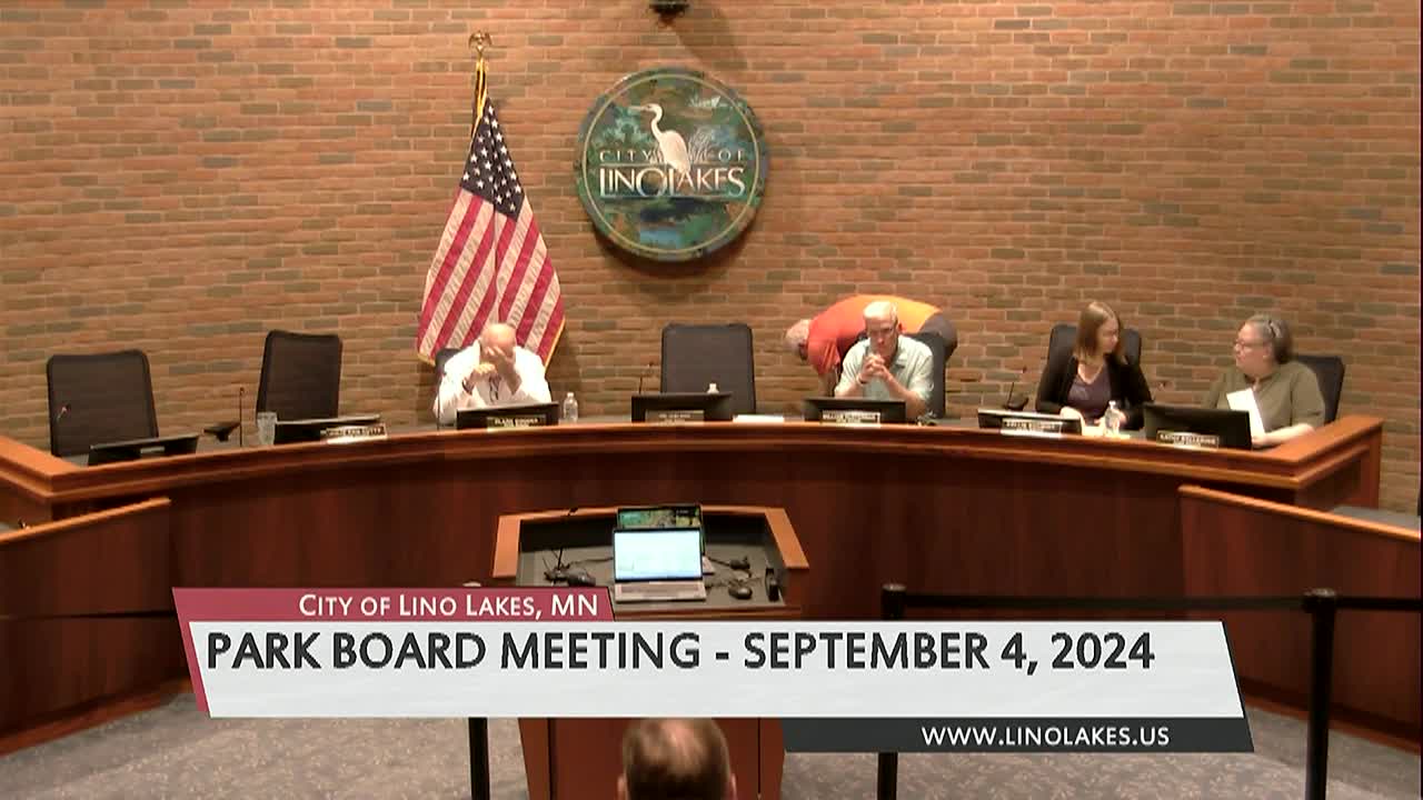 Thumbnail image for Lino Lakes Park Board Meeting 9/4/2024