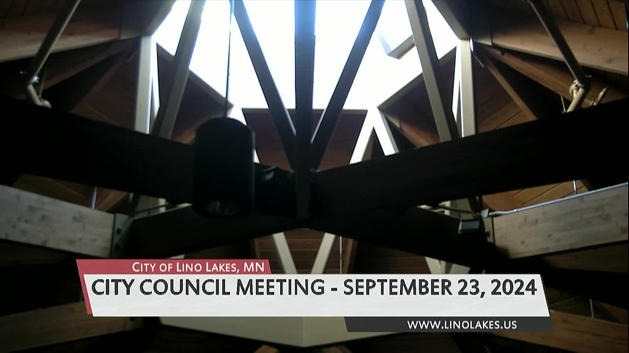 Thumbnail image for Lino Lakes City Council Meeting 9/23/2024