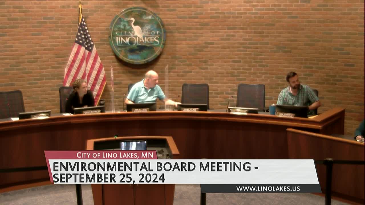 Thumbnail image for Lino Lakes Environmental Board Meeting 9/25/2024