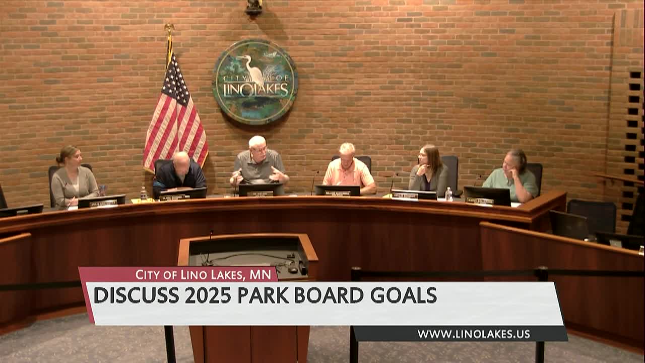 Thumbnail image for Lino Lakes Park Board Meeting 10/2/2024
