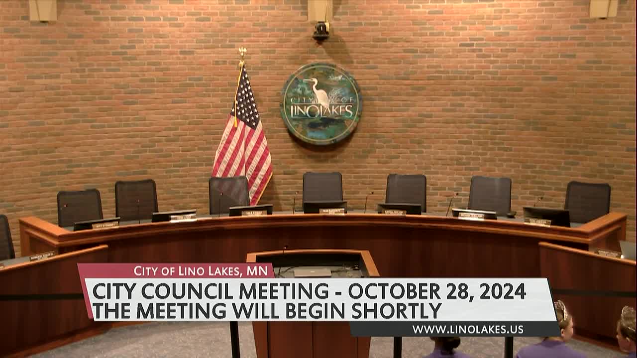 Thumbnail image for Lino Lakes City Council Meeting 10/28/2024