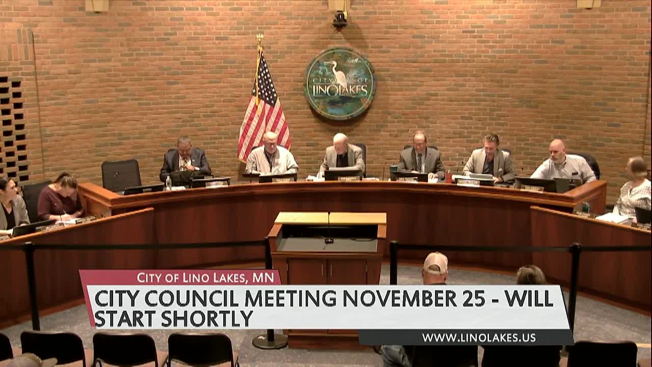 Thumbnail image for Lino Lakes City Council Meeting 11/25/2024