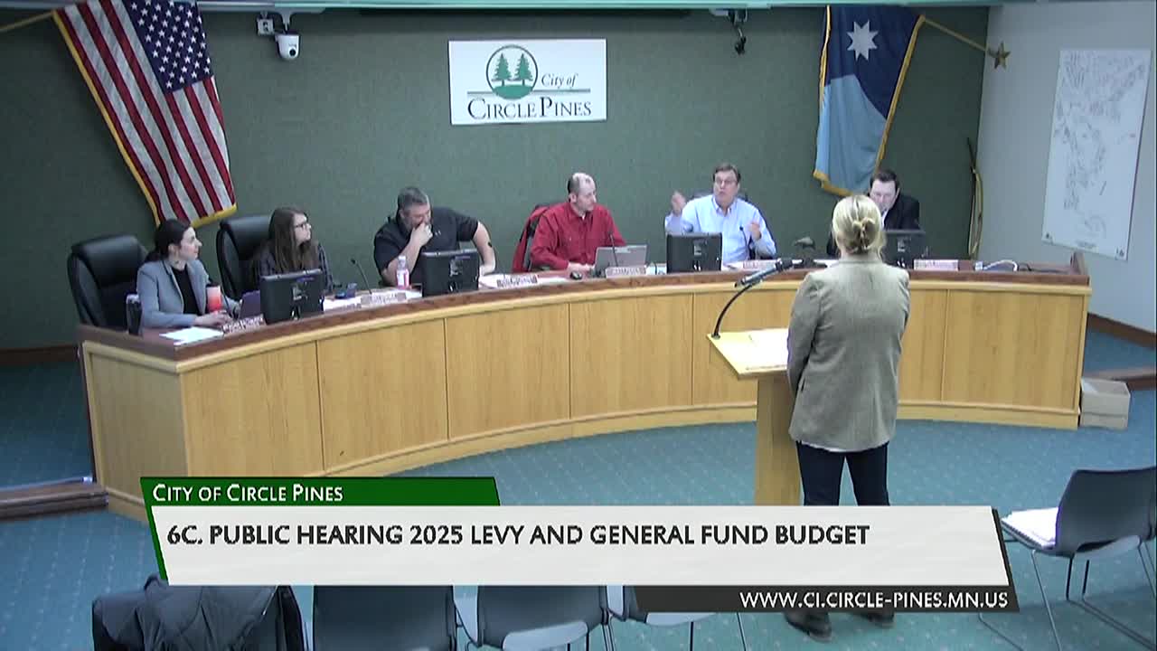 Circle Pines City Council Meeting 12/10/2024