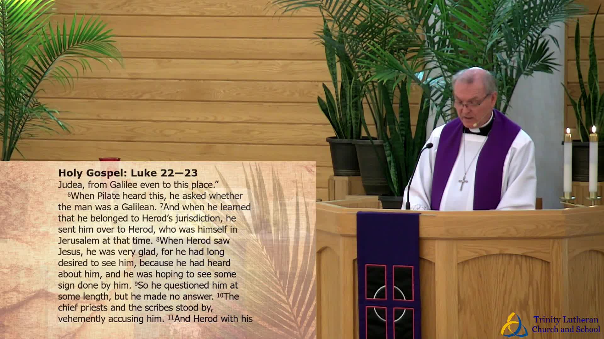 Trinity Lutheran Church Service 4/13/2025