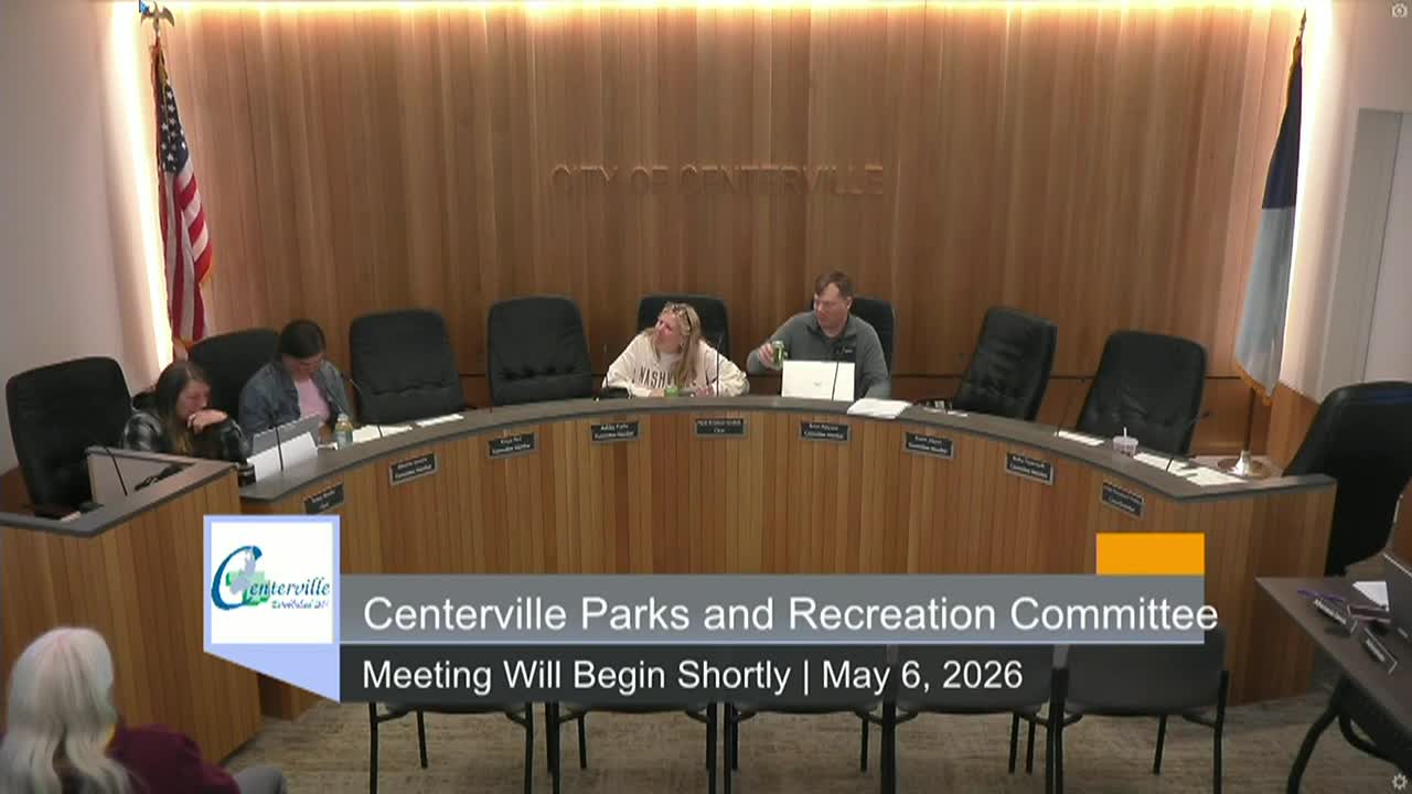 Thumbnail image for Centerville Park and Recreation Committee Meeting 5/6/2026