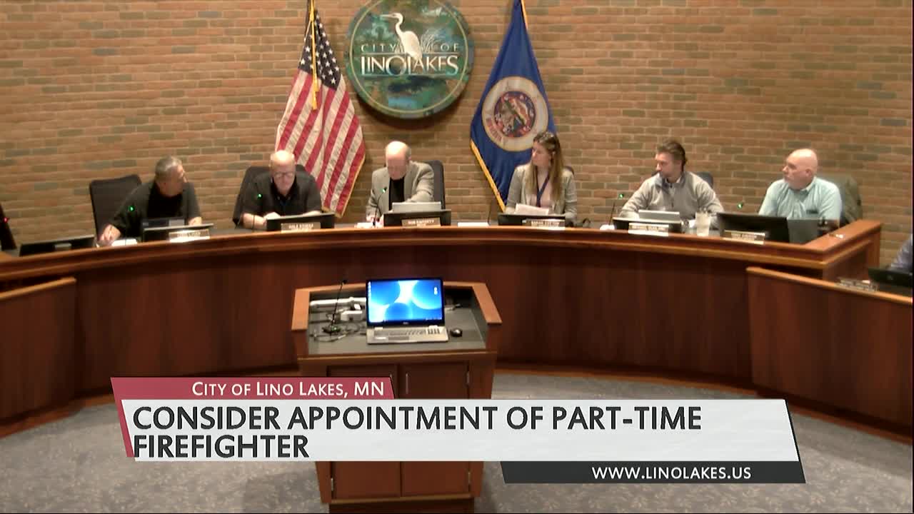 Lino Lakes City Council Meeting 1/08/2024