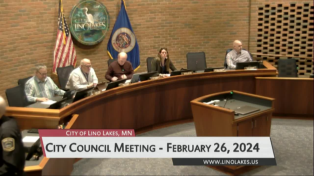 Lino Lakes City Council Meeting 2/26/2024