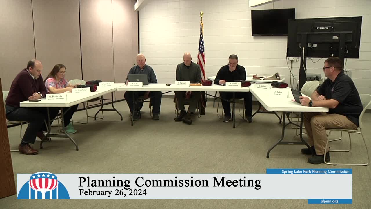 Spring Lake Park Planning Commission Meeting 2/26/2024