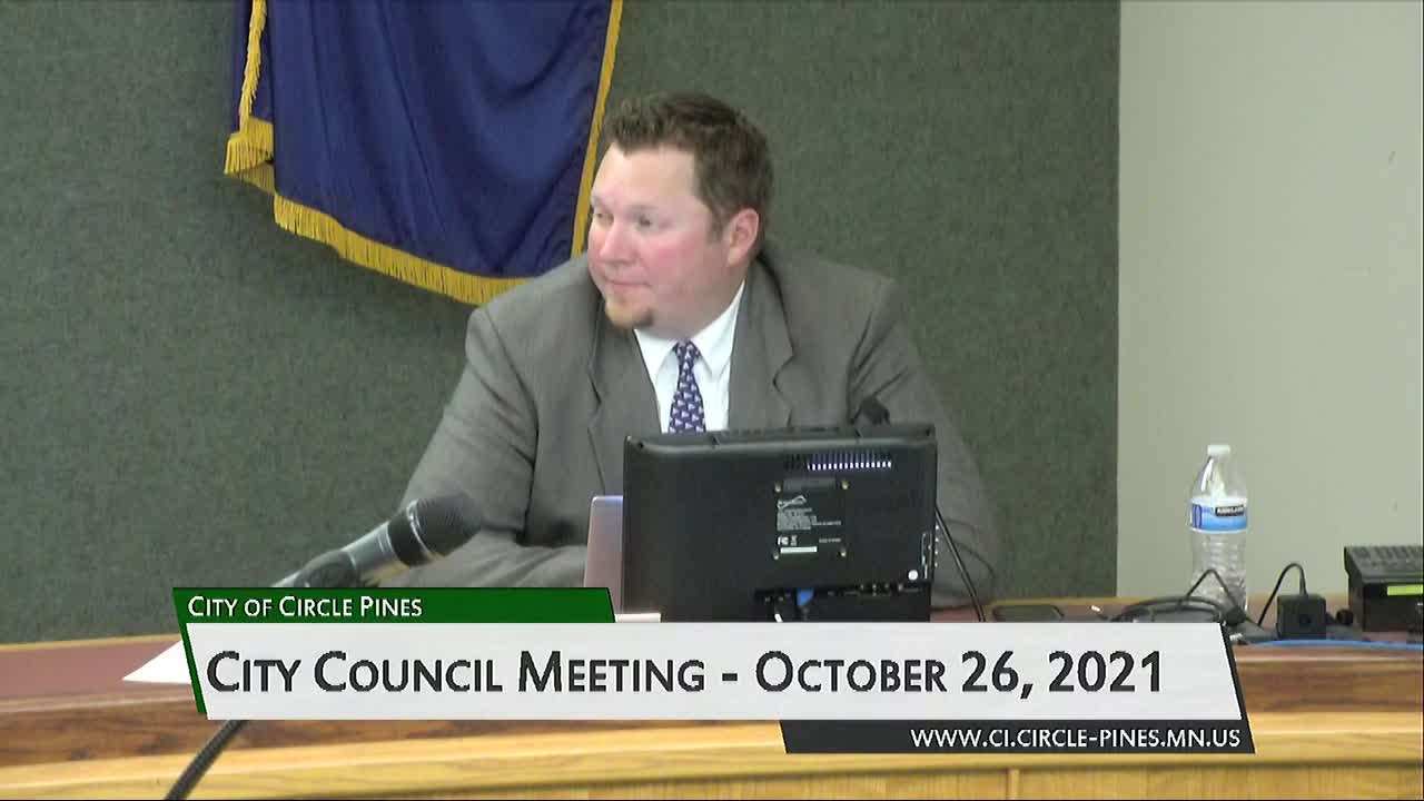 Thumbnail image for Circle Pines City Council Meeting 10/26/2021