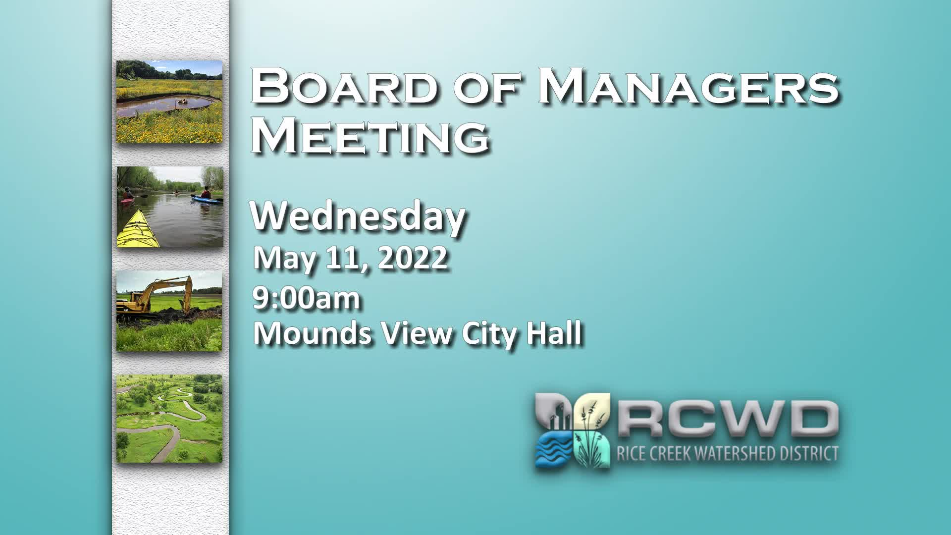 Thumbnail image for Rice Creek Watershed District Board Meeting - 5/11/2022