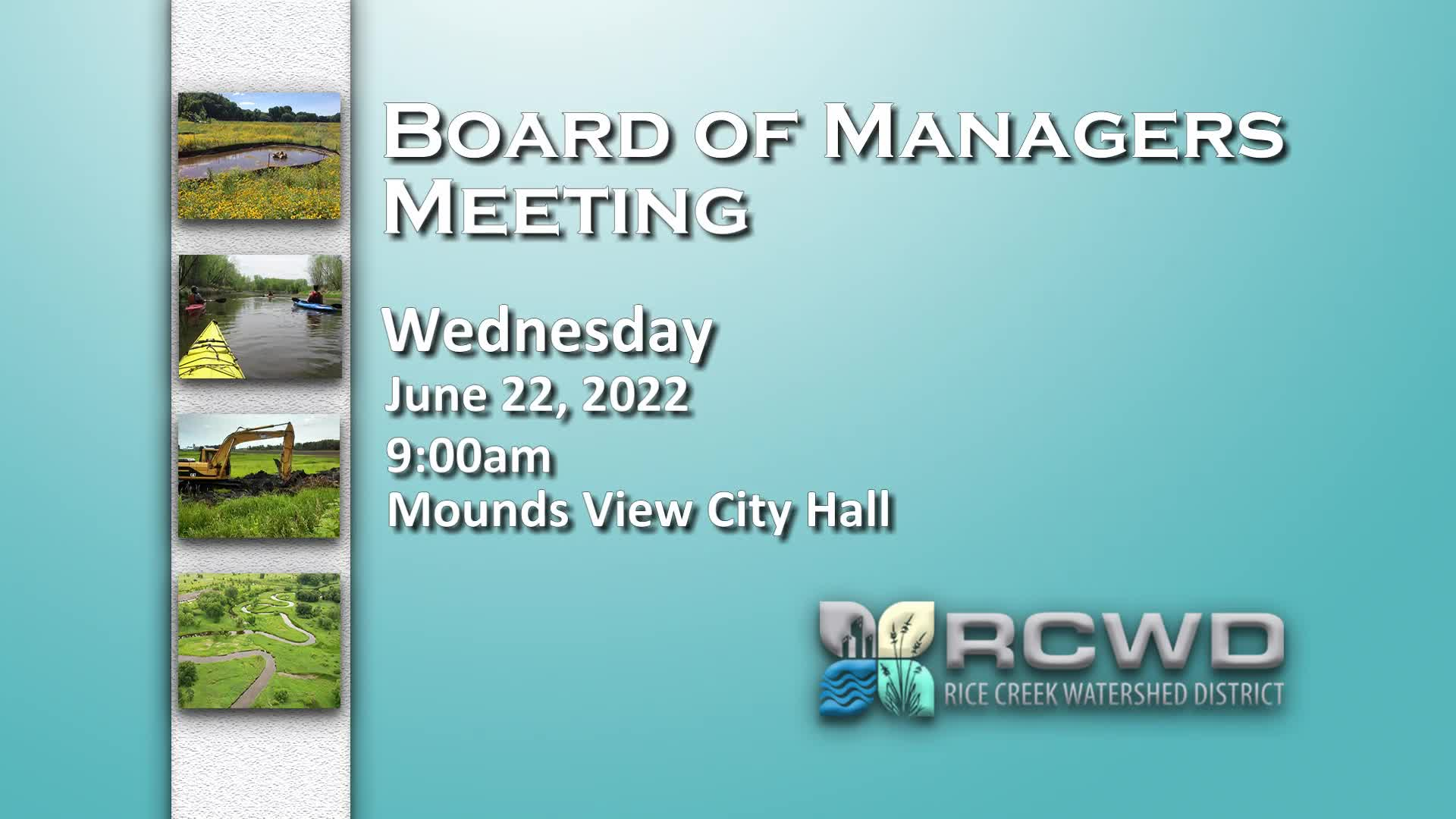 Thumbnail image for Rice Creek Watershed District Board Meeting - 6/22/2022