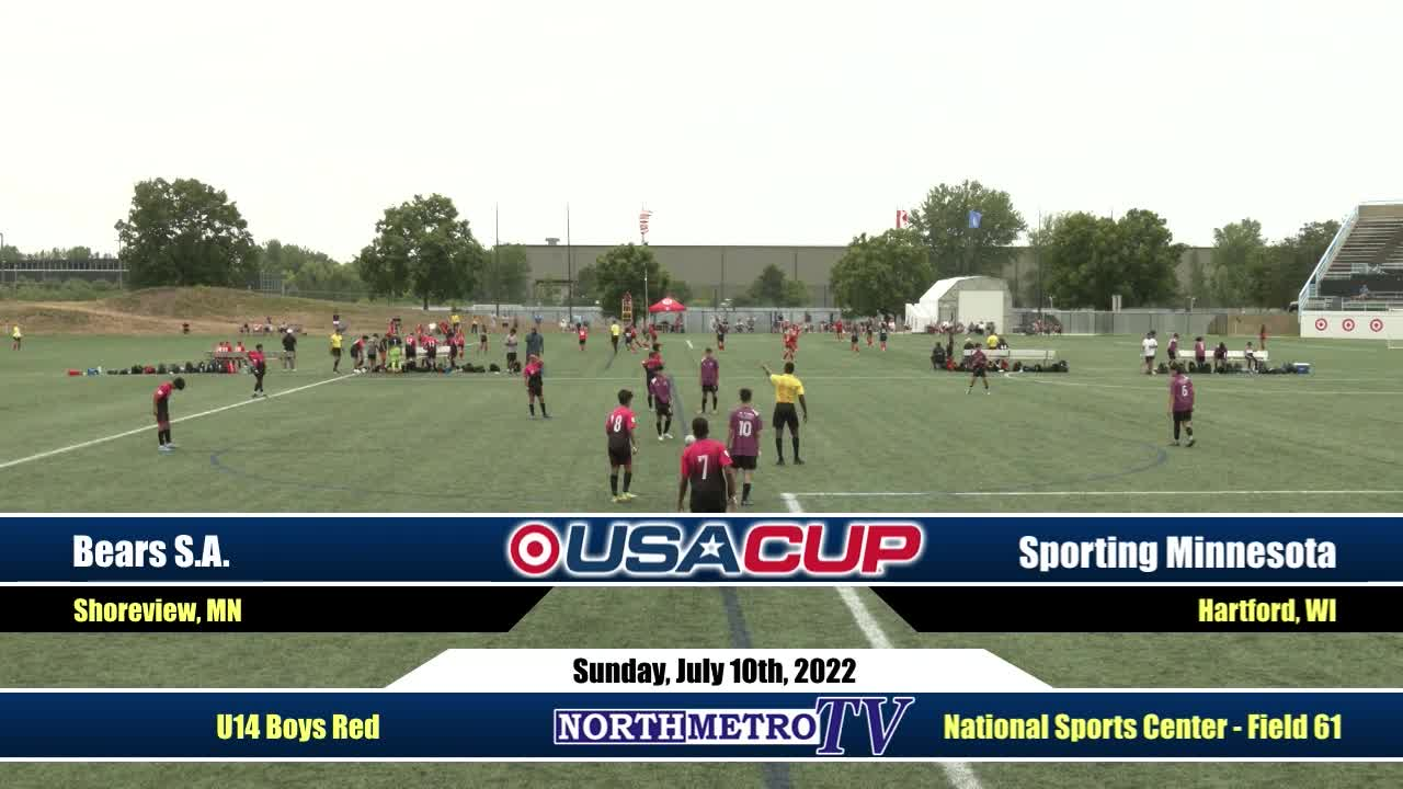 USA Cup Soccer Weekend Game 21: U14 Boys Red Finals - Bears SA v. Sporting Minnesota
