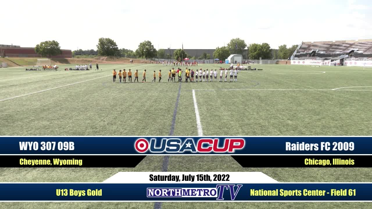 USA Cup Soccer Game 39: U13 Boys Gold - Raiders FC 2009 vs. WYO 307 09B