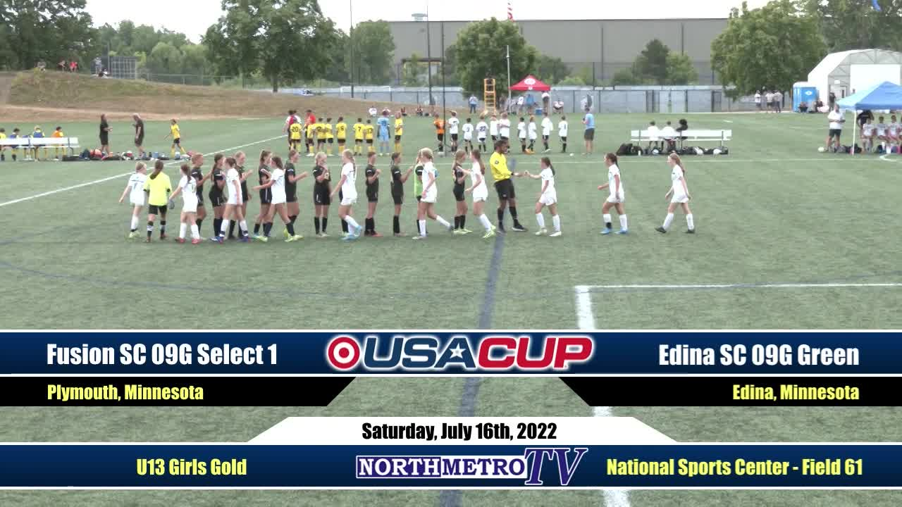 USA Cup Soccer Game 41: U13 Girls Gold Finals - Fusion SC Select 1 v. Edina SC Green