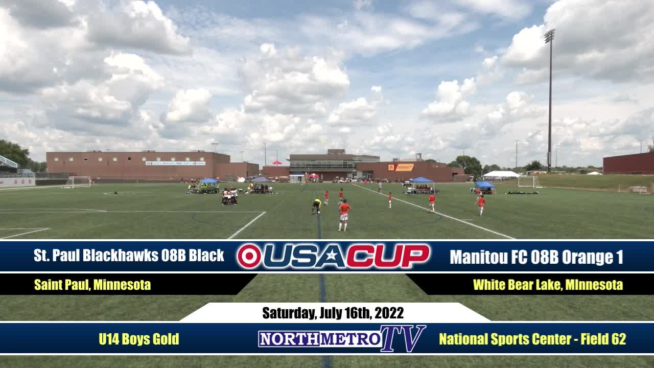USA Cup Soccer Game 44: U14 Boys Gold Finals - Manitou FC 08B Orange 1 vs. St. Paul Blackhawks 08B Black