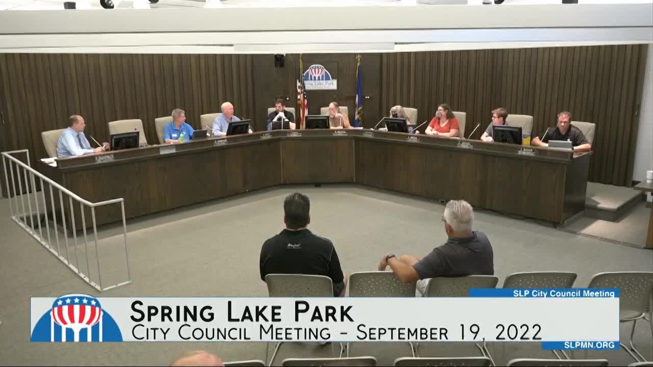 Thumbnail image for Spring Lake Park City Council Meeting 9/19/2022