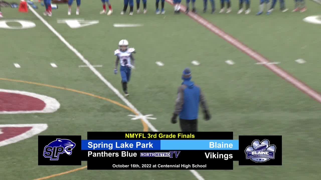 Youth Football: NMYFL 3rd Grade Championship Bowl - Blaine Vikings vs. Spring Lake Park Panther - Blue