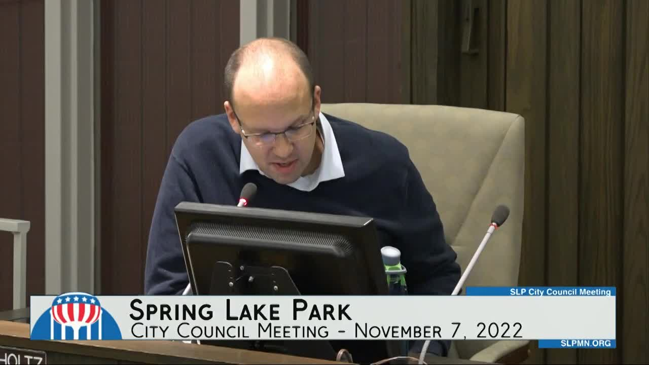 Thumbnail image for Spring Lake Park City Council Meeting 11/07/2022