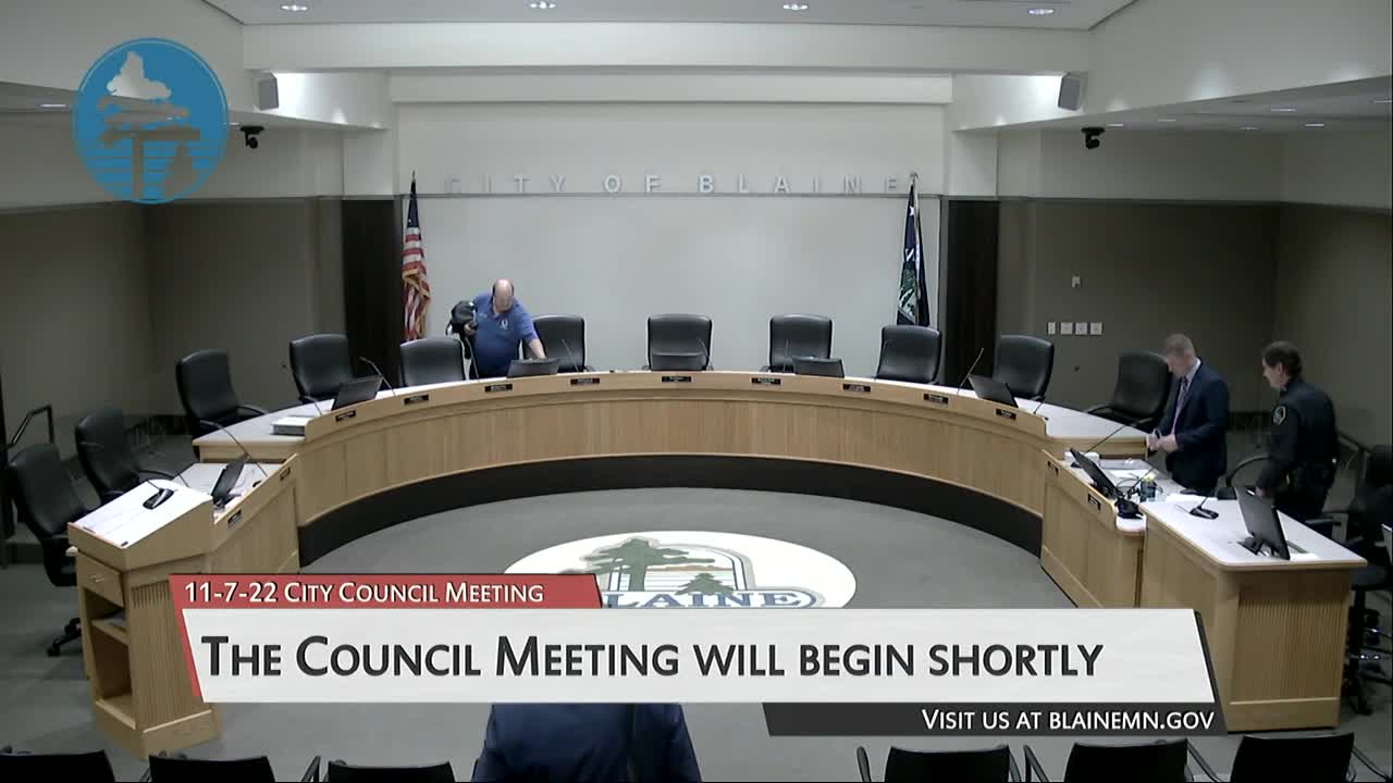Thumbnail image for Blaine City Council Meeting 11/07/2022