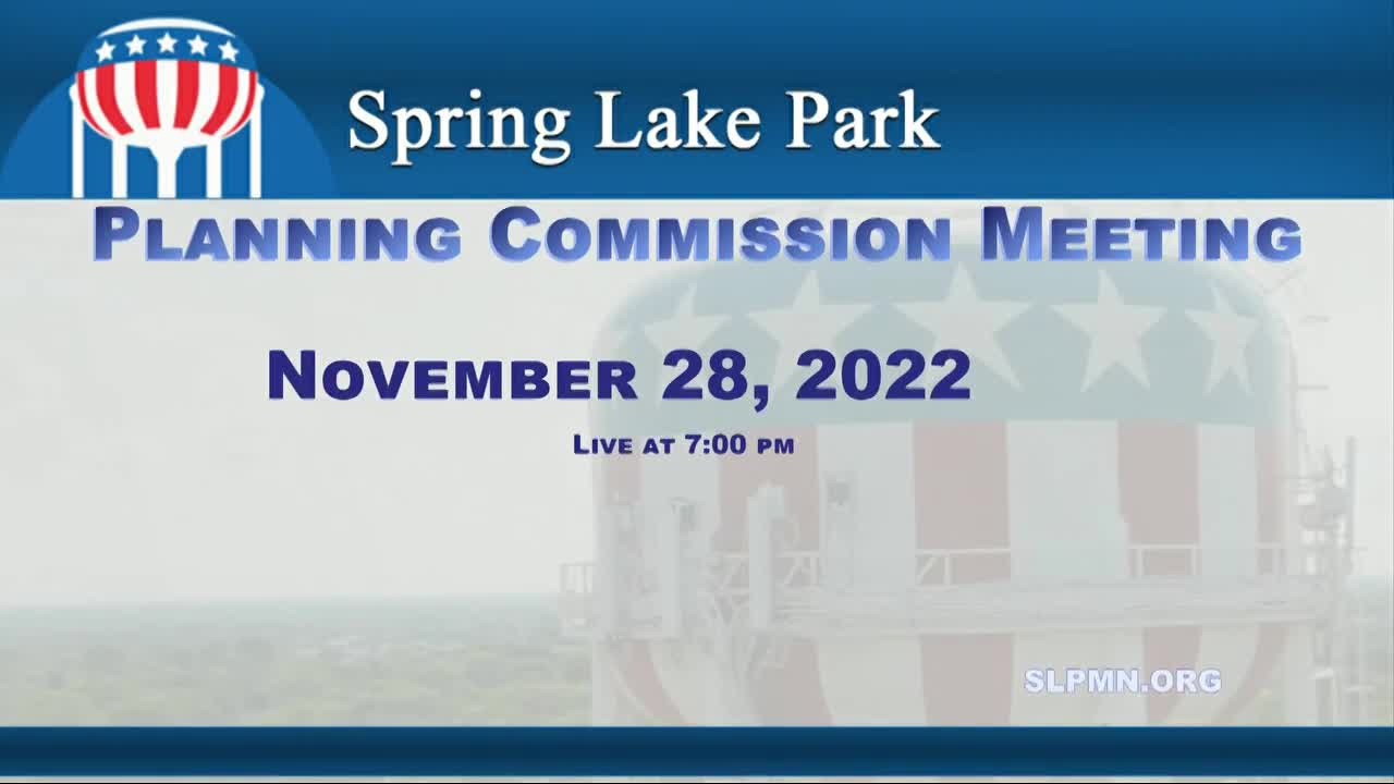 Thumbnail image for Spring Lake Park Planning Commission Meeting 11/28/2022