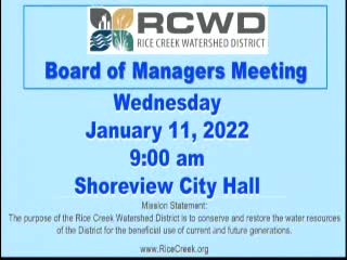 Thumbnail image for Rice Creek Watershed District Board Meeting - 1/11/2023