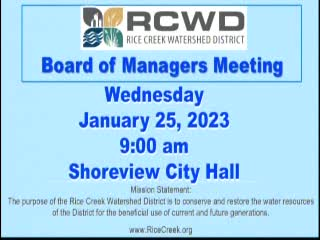 Thumbnail image for Rice Creek Watershed District Board Meeting - 1/25/2023