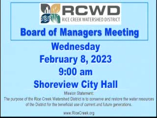Thumbnail image for Rice Creek Watershed District Board Meeting - 2/8/2023